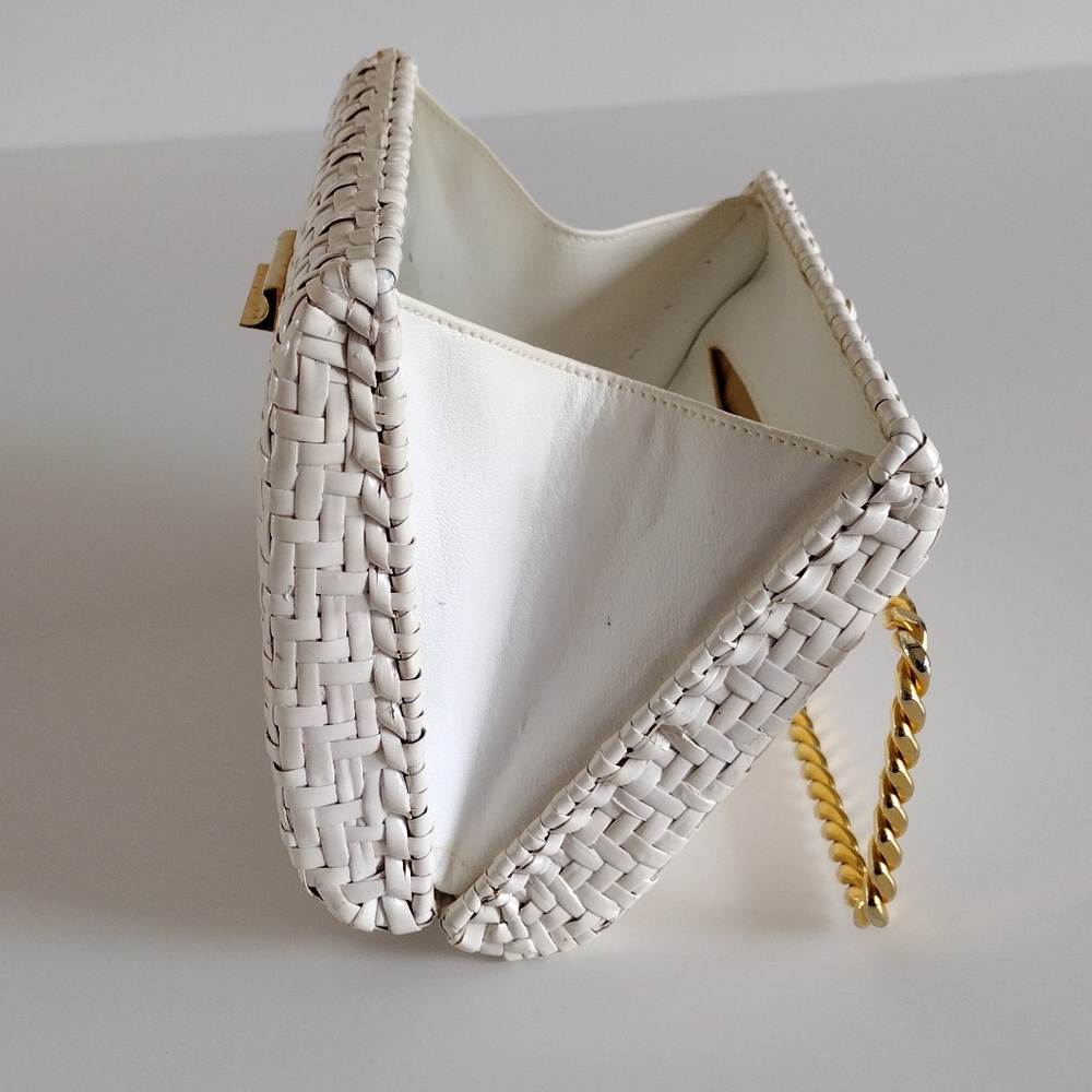 Rodo Italy White Wicker Clutch Vintage